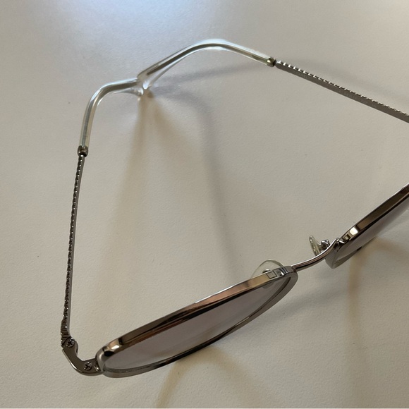 Chanel Wire Rimmed Sunglasses Silver Gradient Lenses Great Condition! - Picture 5 of 6